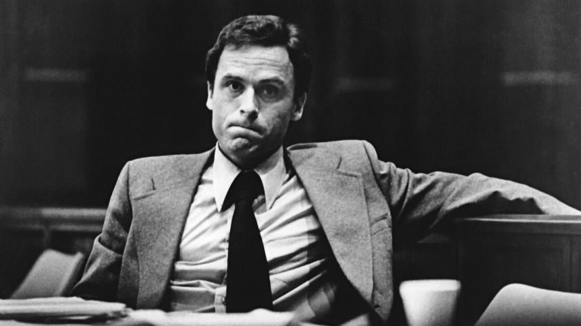 Serial Killer Ted Bundy pictured during his trial. 